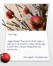 Image of Business Christmas Holidays eCard with Tree and Balls